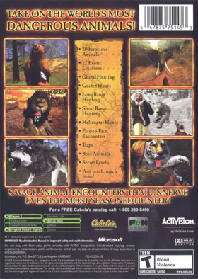 Cabelas Dangerous Hunts 2 (USA) box cover back